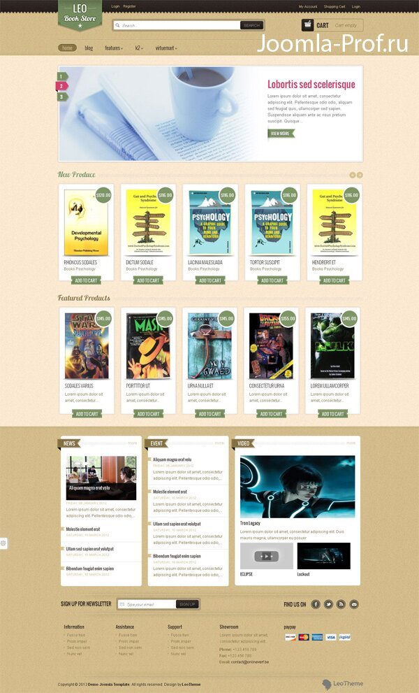 14leo-book шаблон Joomla 2.5 VirtueMart