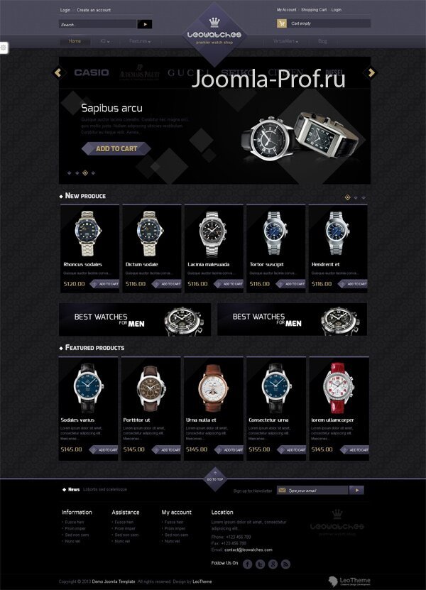19leo-watches шаблон Joomla 2.5 онлайн-магазин