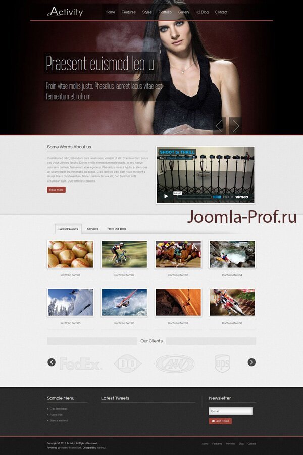 23tf-activity шаблон Joomla 2.5 активный спорт