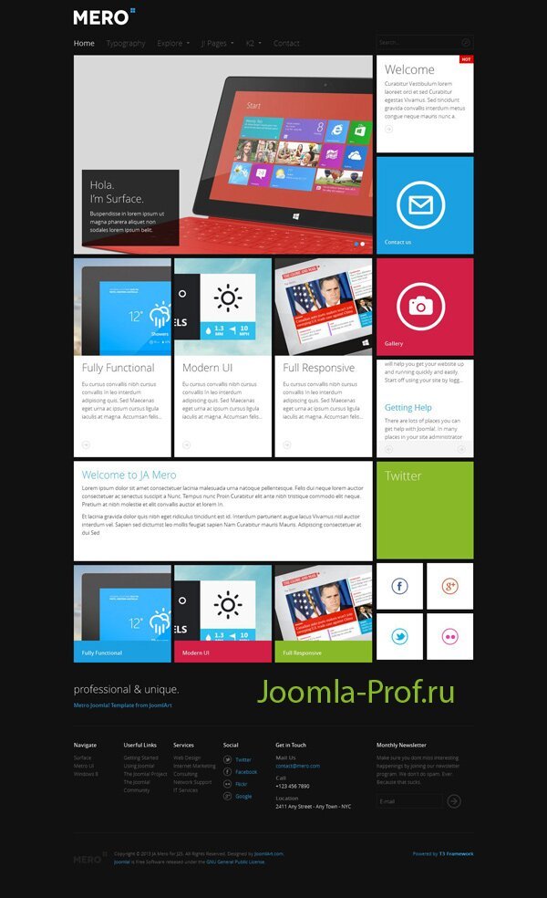 4ja_mero шаблон Joomla 3.0 стильный