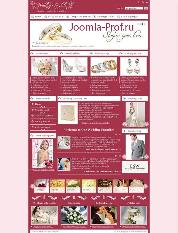 4jm-wedding05 шаблон Joomla 2.5 свадебный