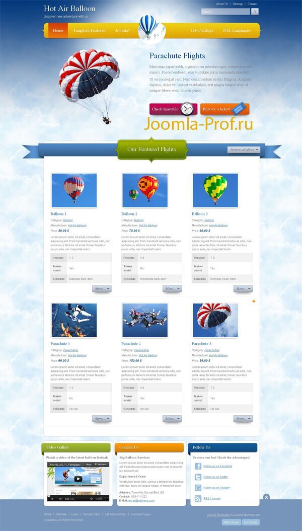 6jm-balloon шаблон Joomla 2.5 туризм
