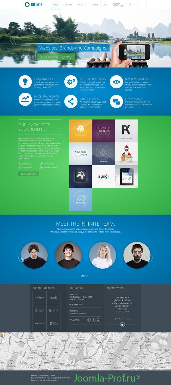 9infinite шаблон Joomla 2.5 блог журнал портал