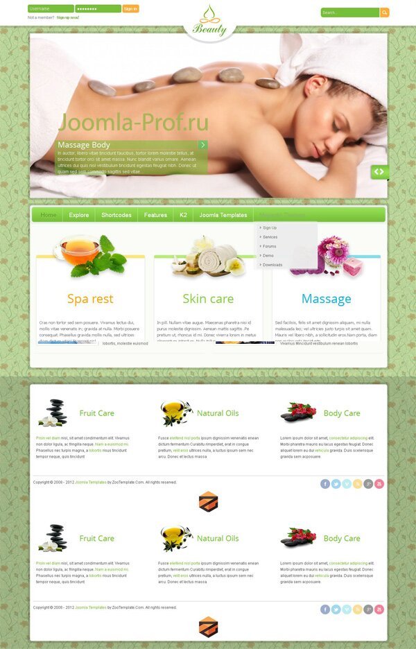 beauty шаблон для joomla 2.5