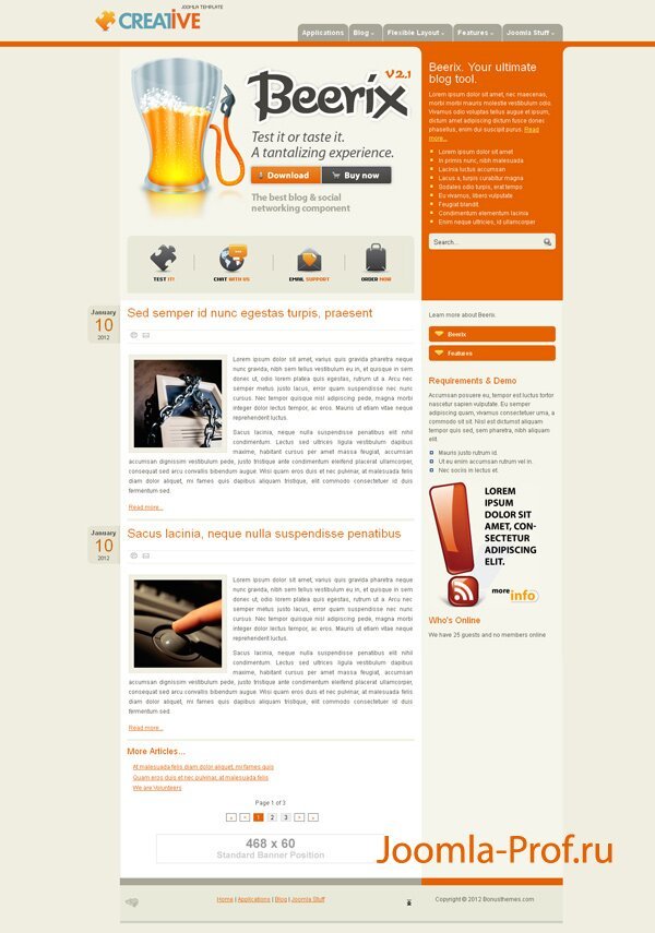 creative шаблон для joomla 2.5