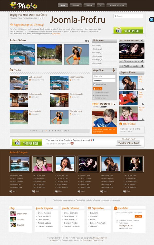 ephoto шаблон joomla 2.5