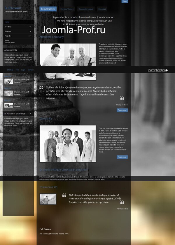 шикарный универсальный fullscreen шаблон joomla