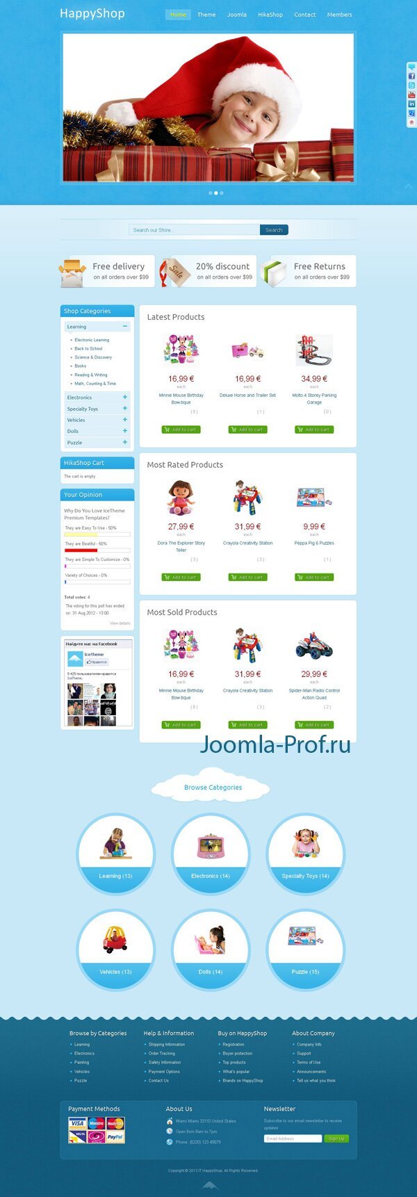 it_happyshop шаблон Joomla детский магазин