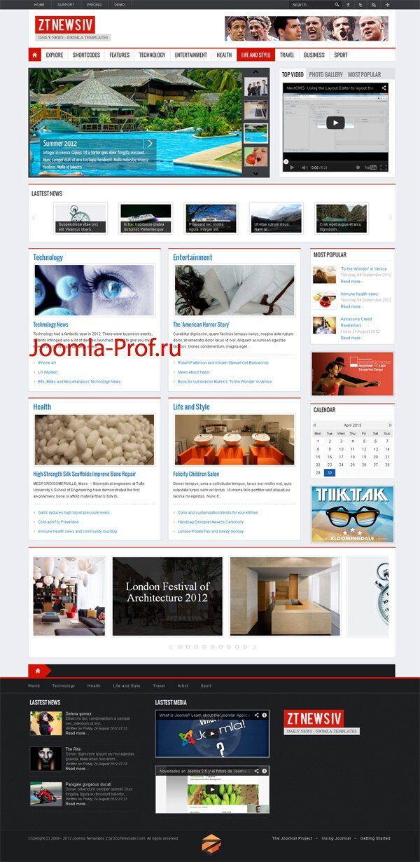 news4 шаблон joomla 2.5