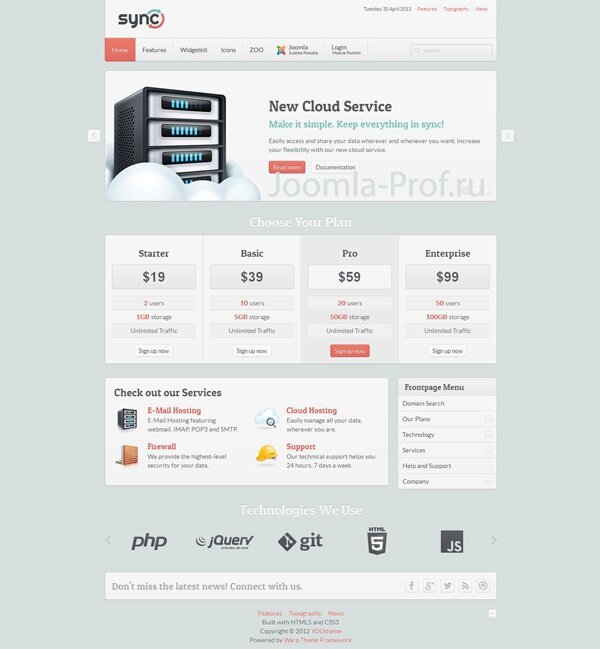sync шаблон joomla 2.5