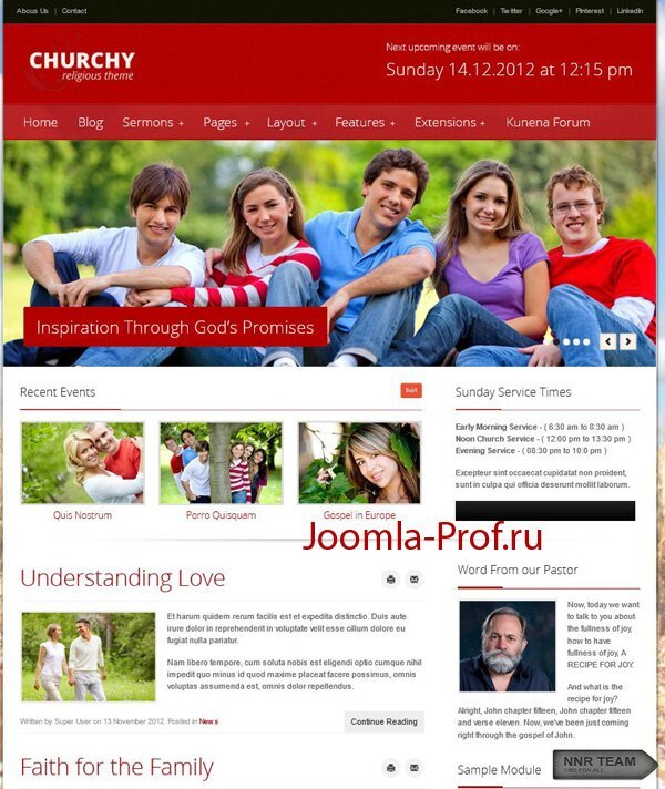 tf-church шаблон Joomla 2.5 новостной блог