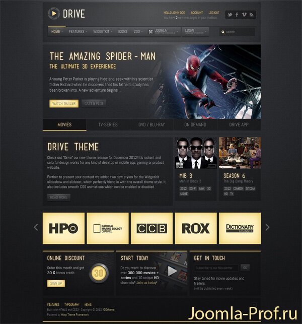 yt-drive шаблон для Joomla 2.5 и 3.0 портал бизнес