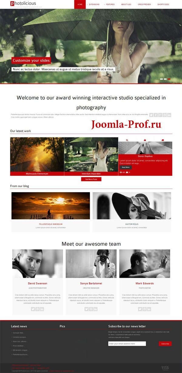 10photolicious шаблон Joomla 2.5 портфолио