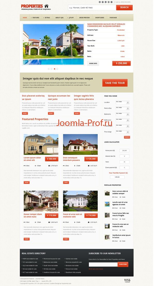 10properties шаблон Joomla 2.5 недвижимость