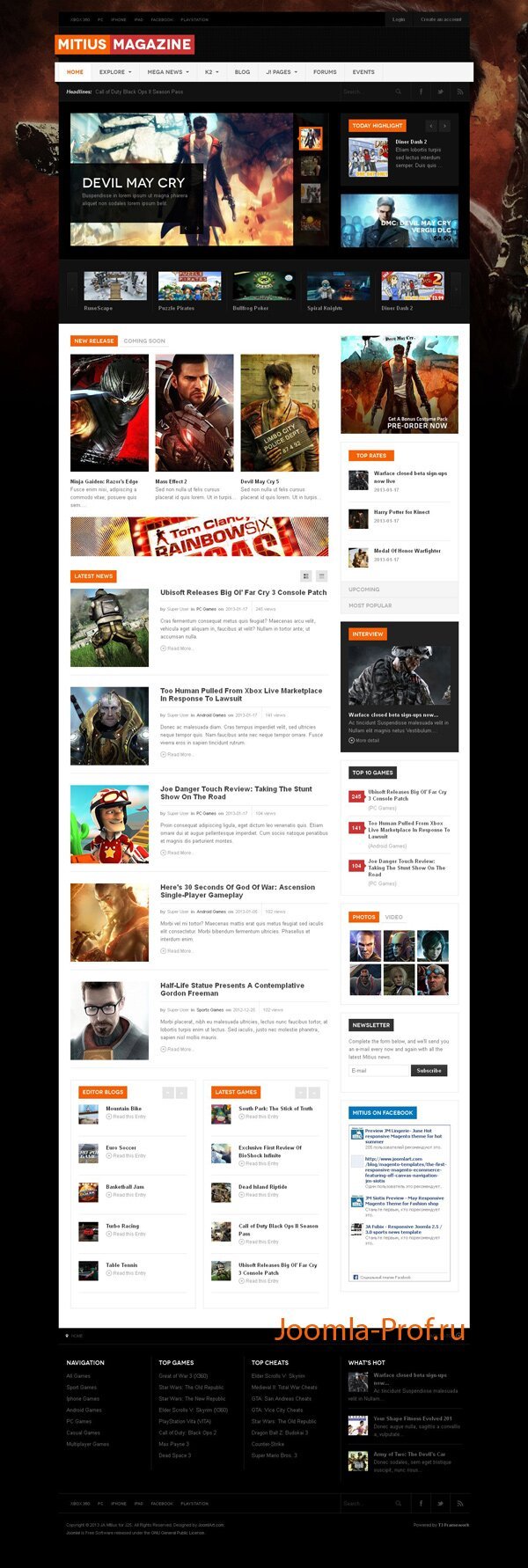 1ja_mitius шаблон Joomla игровой