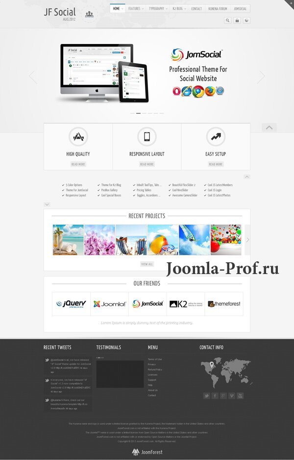 3social шаблон Joomla 2.5 социальные сети