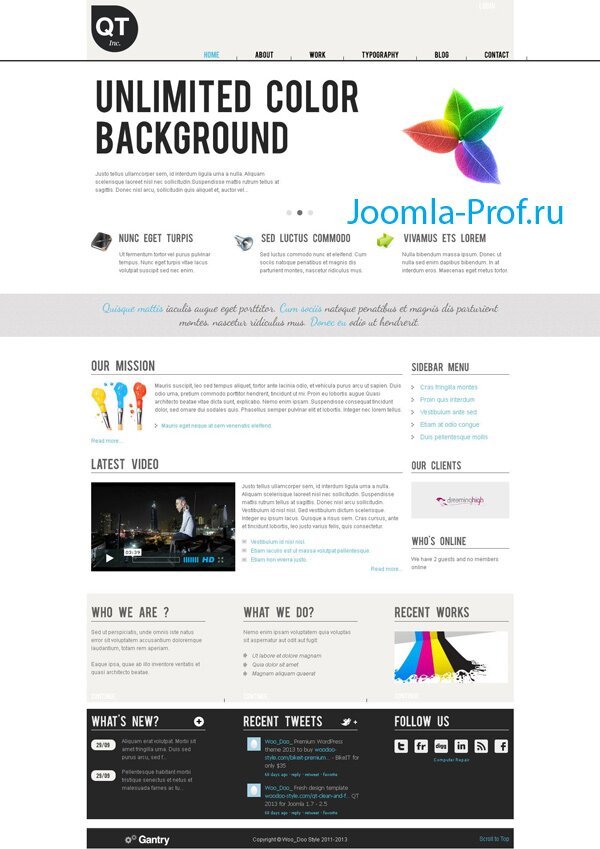 5QT шаблон Joomla 2.5 студия дизайна, рекламное агенство