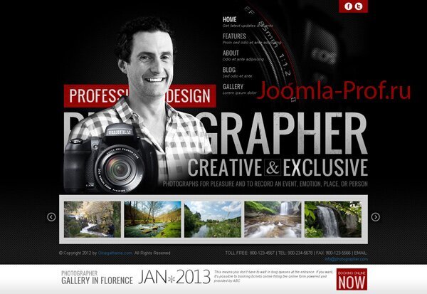 5ot_photographer шаблон Joomla 2.5 портфолио фотостудия