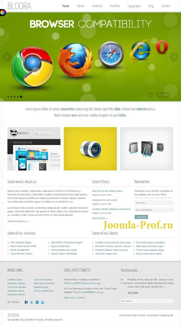 5tf-bloora шаблон Joomla 2.5 дизайн