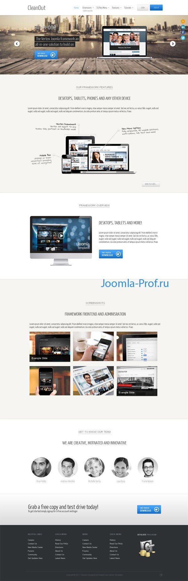 6cleanout шаблон Joomla 2.5 адаптивный