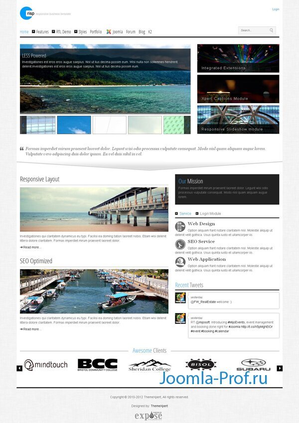 6crisp стильный шаблон Joomla 2.5 универсал