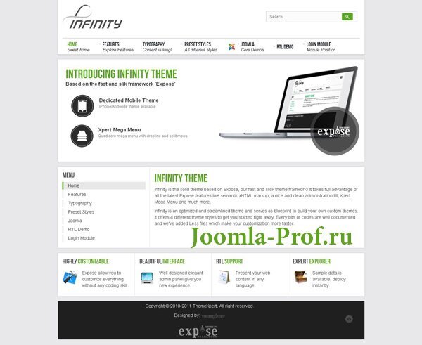 7infinity шаблон Joomla 2.5 лайт светлый