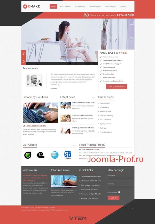 бизнес-шаблон Joomla 3.0 9vt_emake